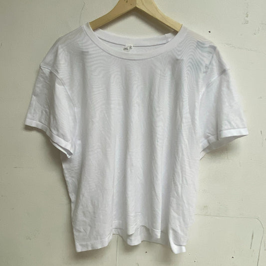 DSG Womens Seamless Tee Pure White Solid Short Sleeve Stylish Trendy DAW22312