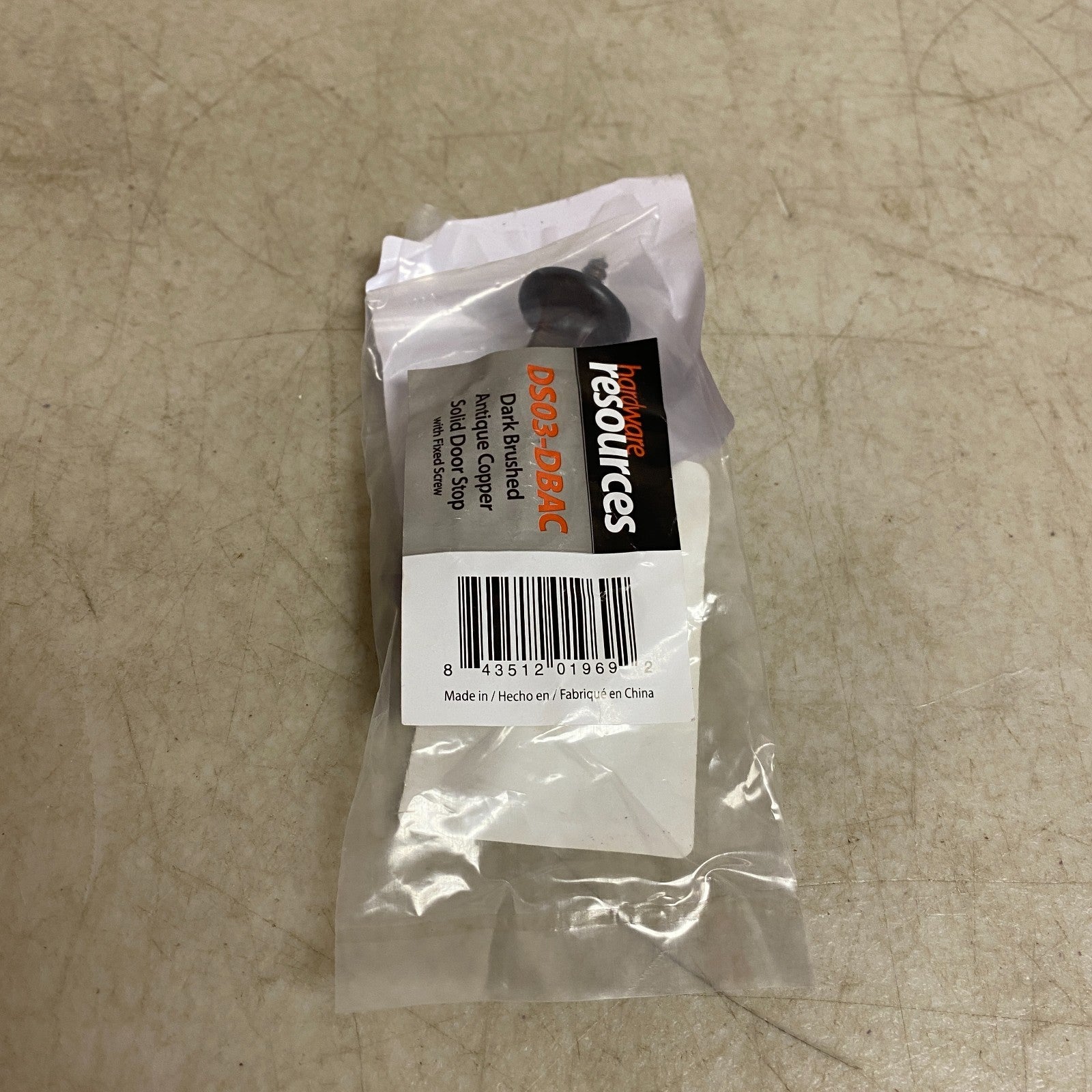 Hardware Resources DS03‑DBAC 3″ Solid Door Stop Brushed Oil‑Rubbed Bronze