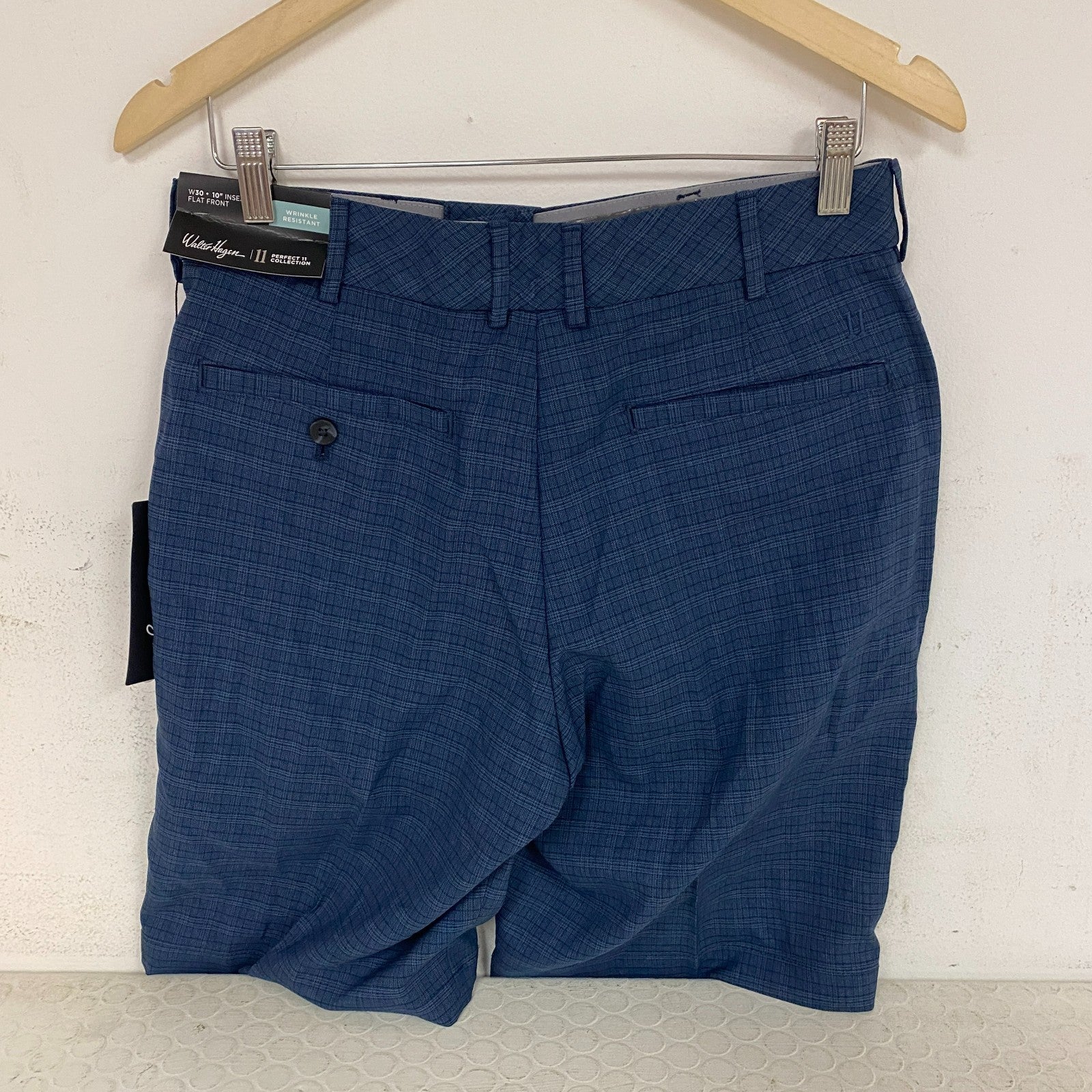 Walter Hagen Mens Perfect 11 Tonal Plaid Short Navy MGA14163
