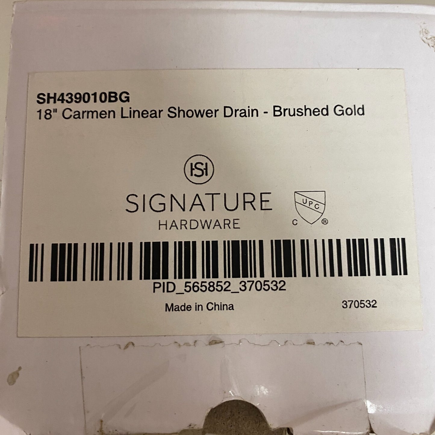 Signature Hardware 18" Carmen Linear Shower Drain - Brushed Gold