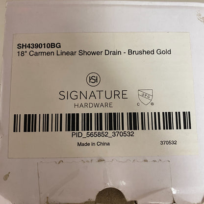 Signature Hardware 18" Carmen Linear Shower Drain - Brushed Gold