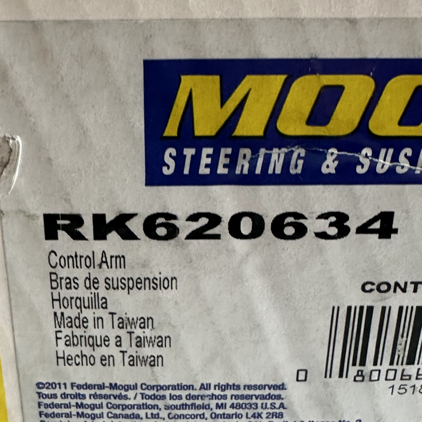 MOOG RK620634 Control Arm & Ball Joint Assembly Front Left Upper OE Fit