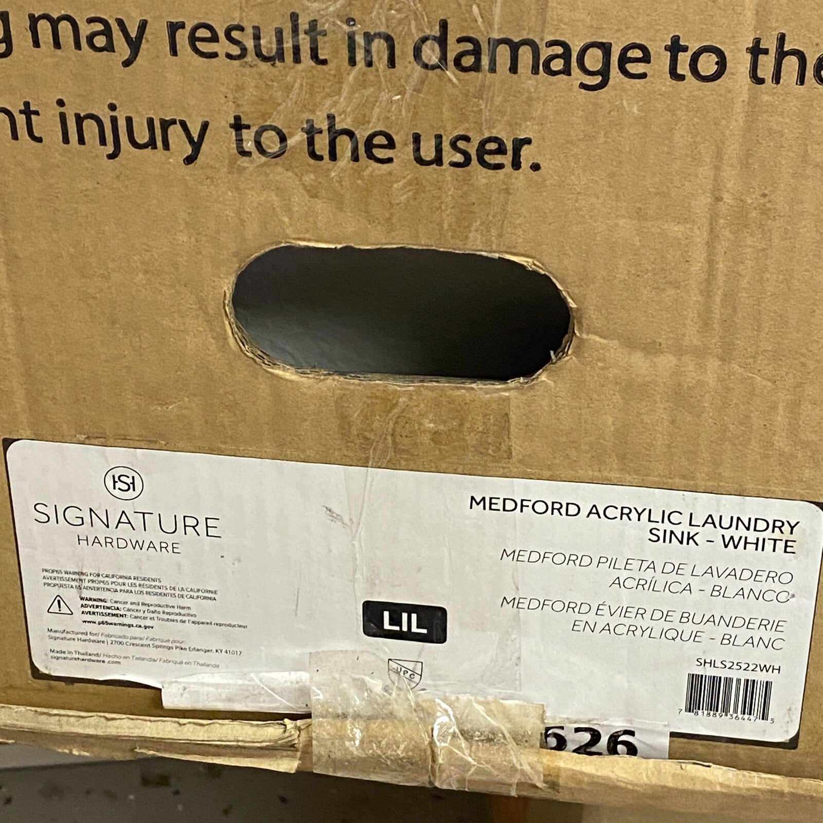 Signature Hardware Medford Acrylic Dual-Mount Laundry Sink-Drop-In or Undermount