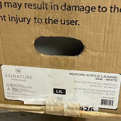 Signature Hardware Medford Acrylic Dual-Mount Laundry Sink-Drop-In or Undermount