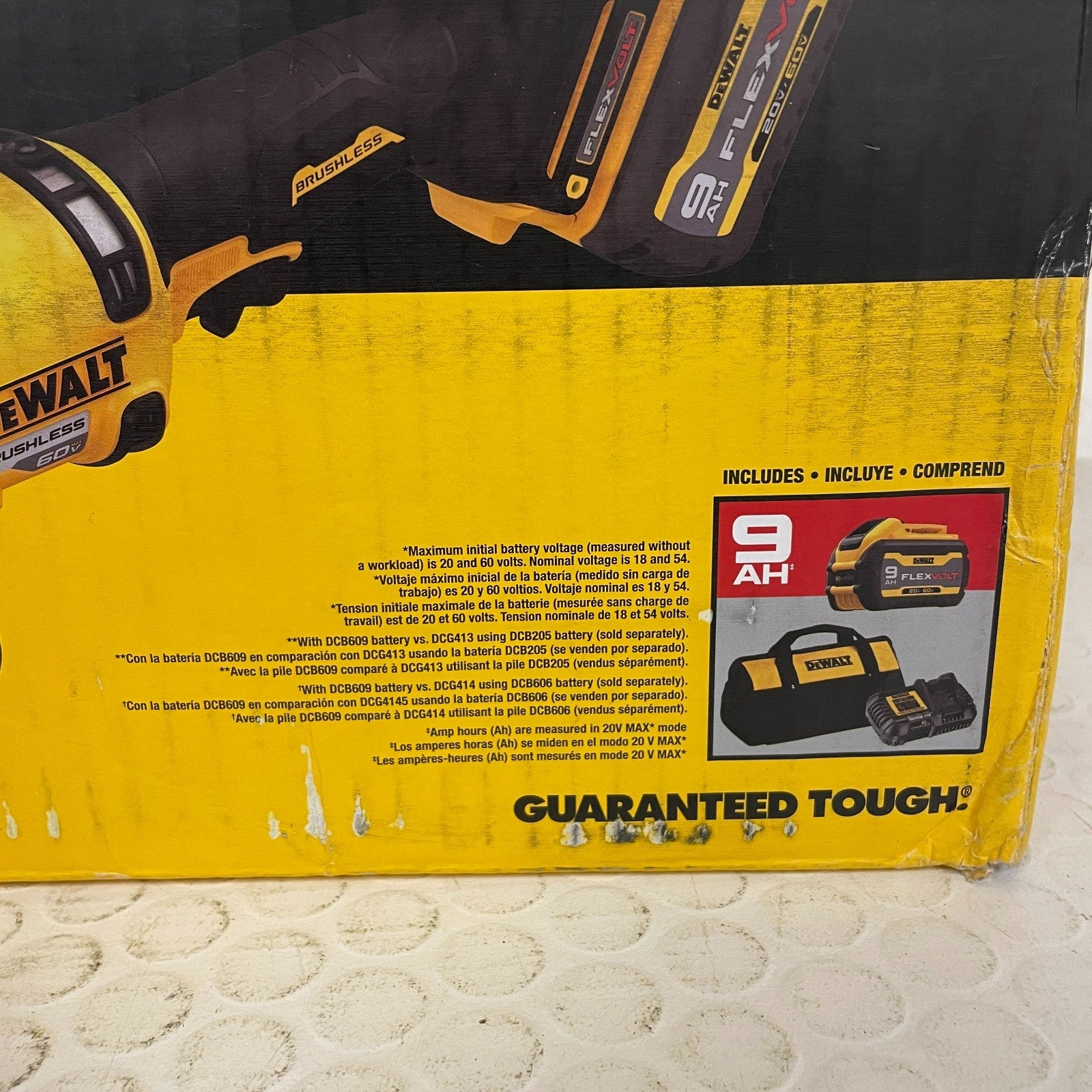 DEWALT FLEXVOLT 60V MAX Brushless Angle Grinder Kit  Model DCG418X1