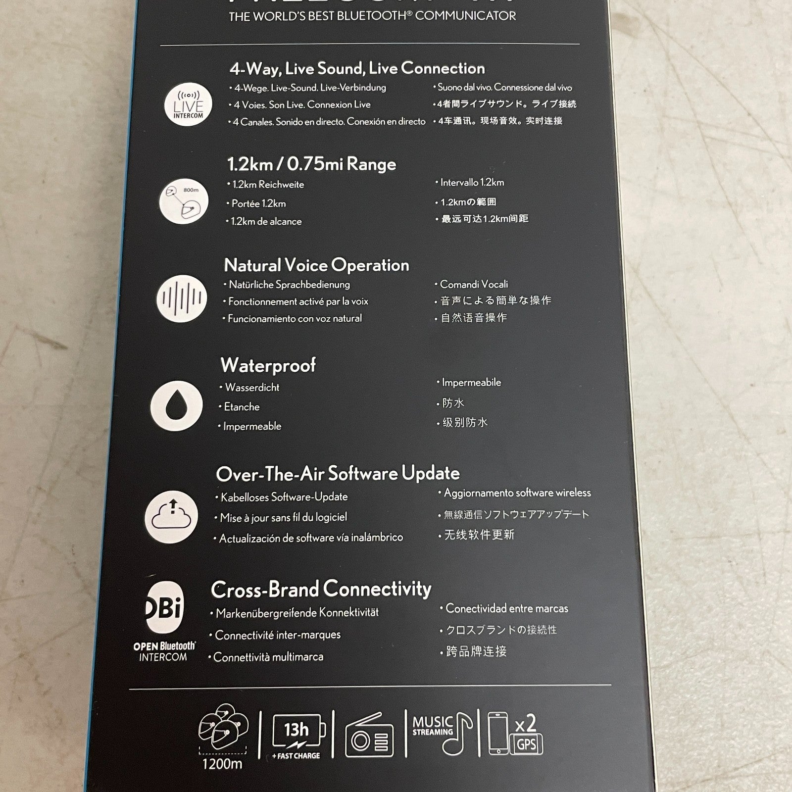 Cardo FREECOM 4X Single Bluetooth Intercom Built-In Voice Assistant Headset