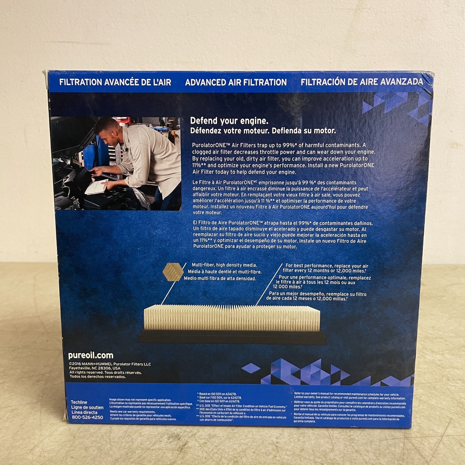 PurolatorONE Engine Air Filter Panel A35244 Blocks 99% Dirt