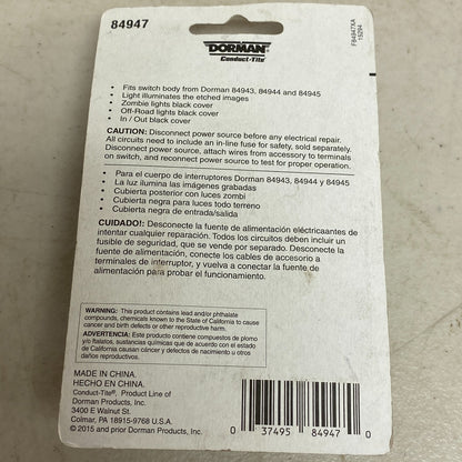 DORMAN ConductTite Rocker Switch Cover Black ABS 1.93″×1″ Model 84947