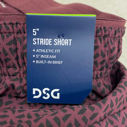 DSG Men's 5" Team Burgundy Geo Run Shorts Stylish Trendy DAM12203PRT