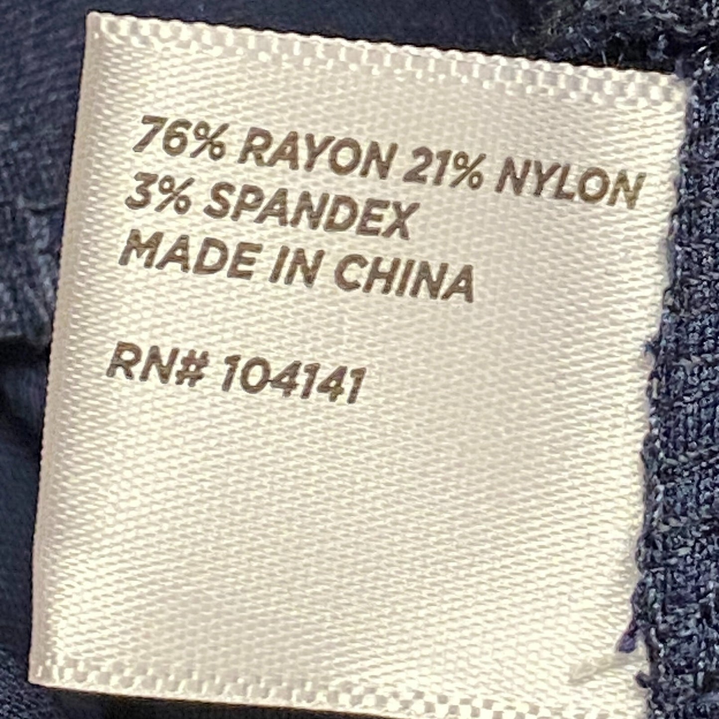 Lady Hagan Womens Tummy Control Capri Pant Dark Navy Solid Pull On WGH15403