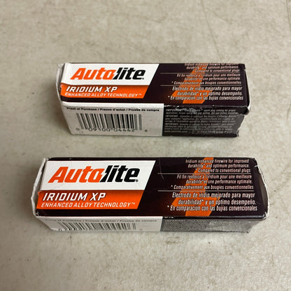 Autolite Iridium XP Spark Plug 0.6mm Fine-Wire 14mm Flat Seat 2 Pack XP5224