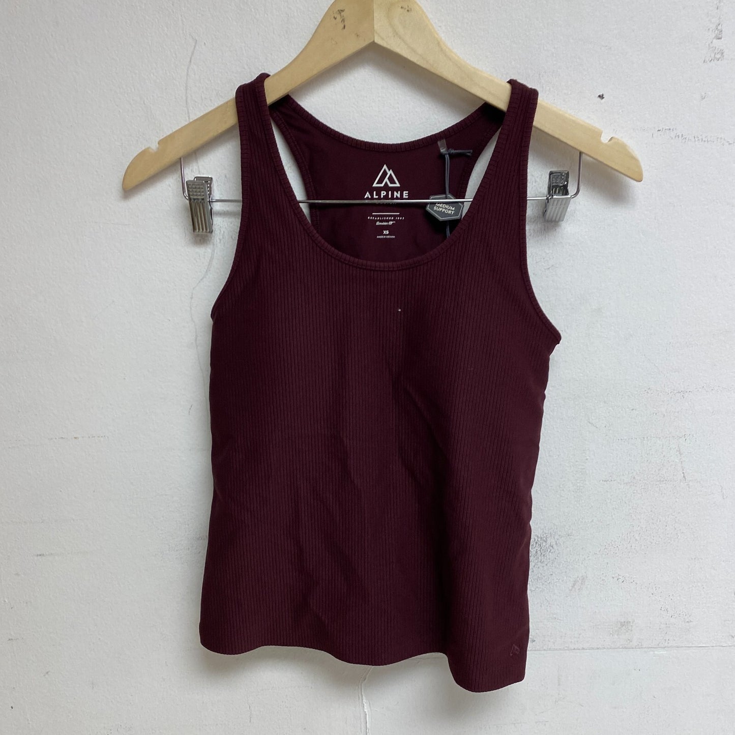 Alpine Design Women's Medium Support Striped  Bra Top Deep Bordeaux ADW12107A