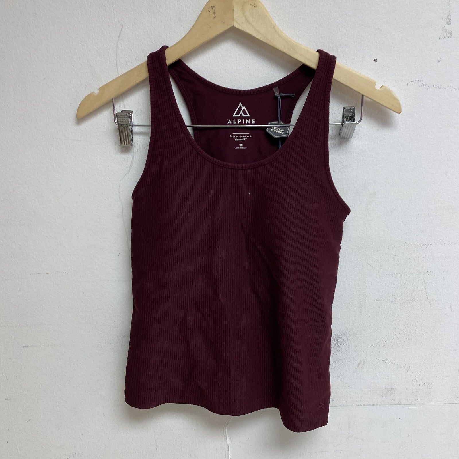 Alpine Design Women's Medium Support Striped  Bra Top Deep Bordeaux ADW12107A