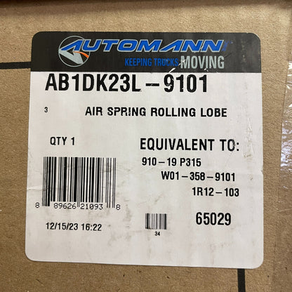 Automann Rolling Lobe Air Spring 5700lb @ 80 PSI 15.5" Height AB1DK23L-9101