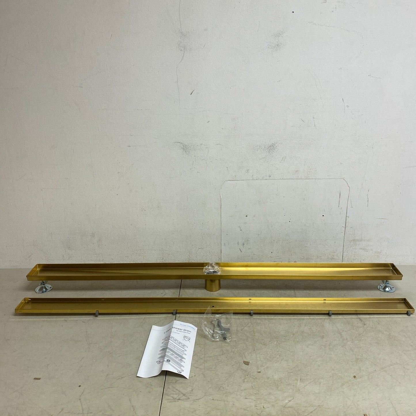 Signature Hardware 48" Cohen Linear Tile-In Shower Drain - Polished Brass