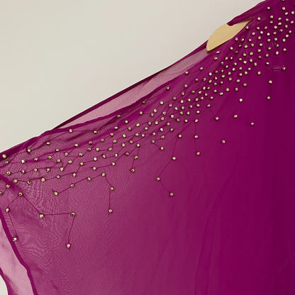 Dj Jaz 3/4 Split Sleeve Embellished Popover Sheath Dress Color: Orchid Size 4