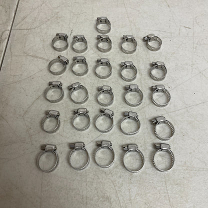 Dianrui K1-052-6-12 25‑Pack 13‑19mm ½‑¾″ 304 Stainless Worm Gear Hose Pipe Clamp