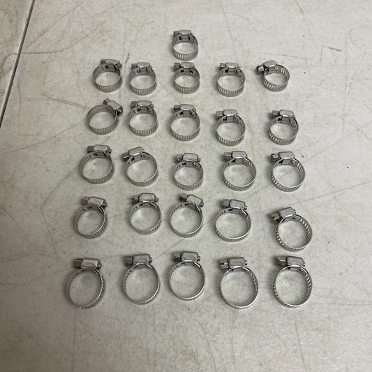 Dianrui K1-052-6-12 25‑Pack 13‑19mm ½‑¾″ 304 Stainless Worm Gear Hose Pipe Clamp