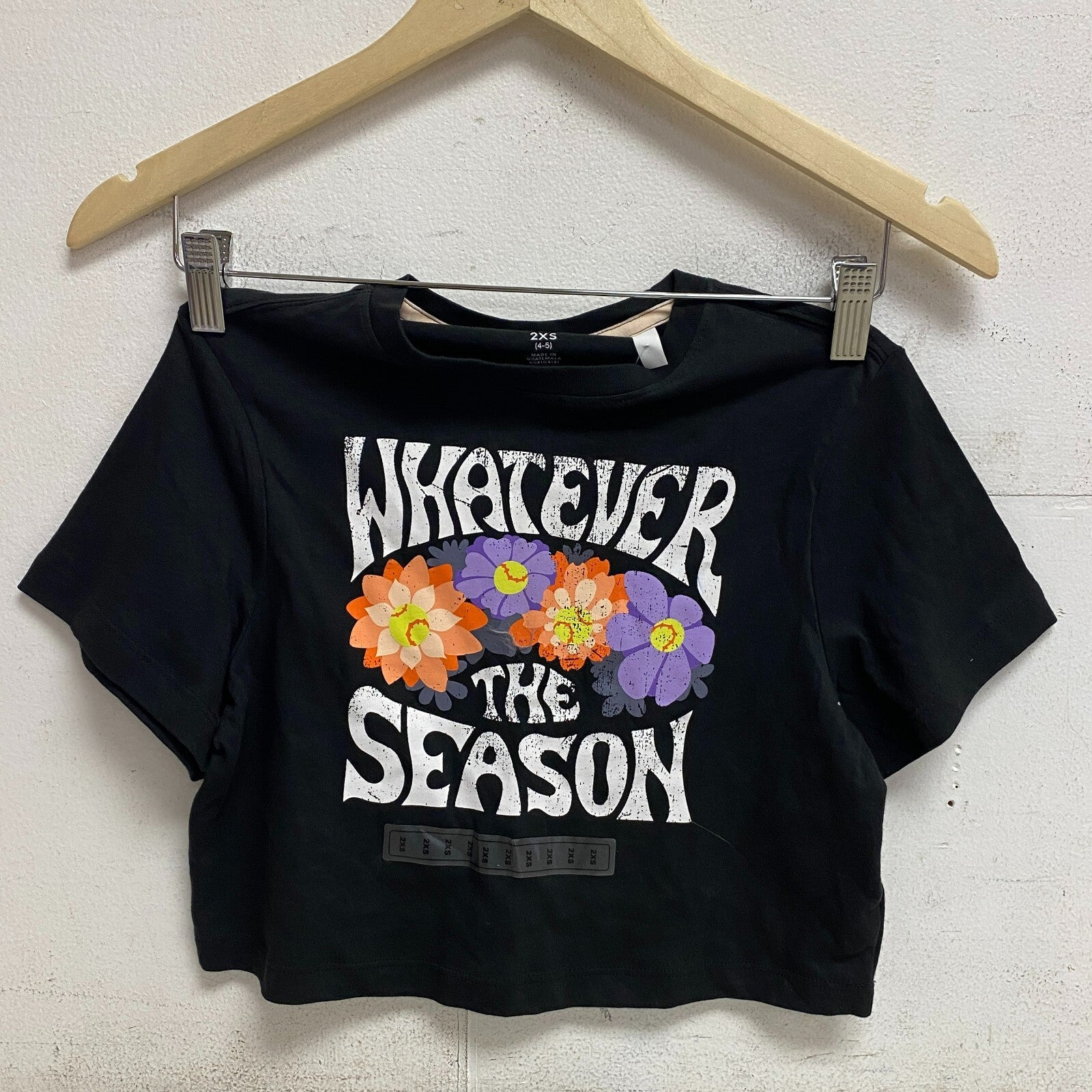 DSG Girls Boxy Graphic Tee Pure Black Season Short Sleeve Summer Trendy DAG12122