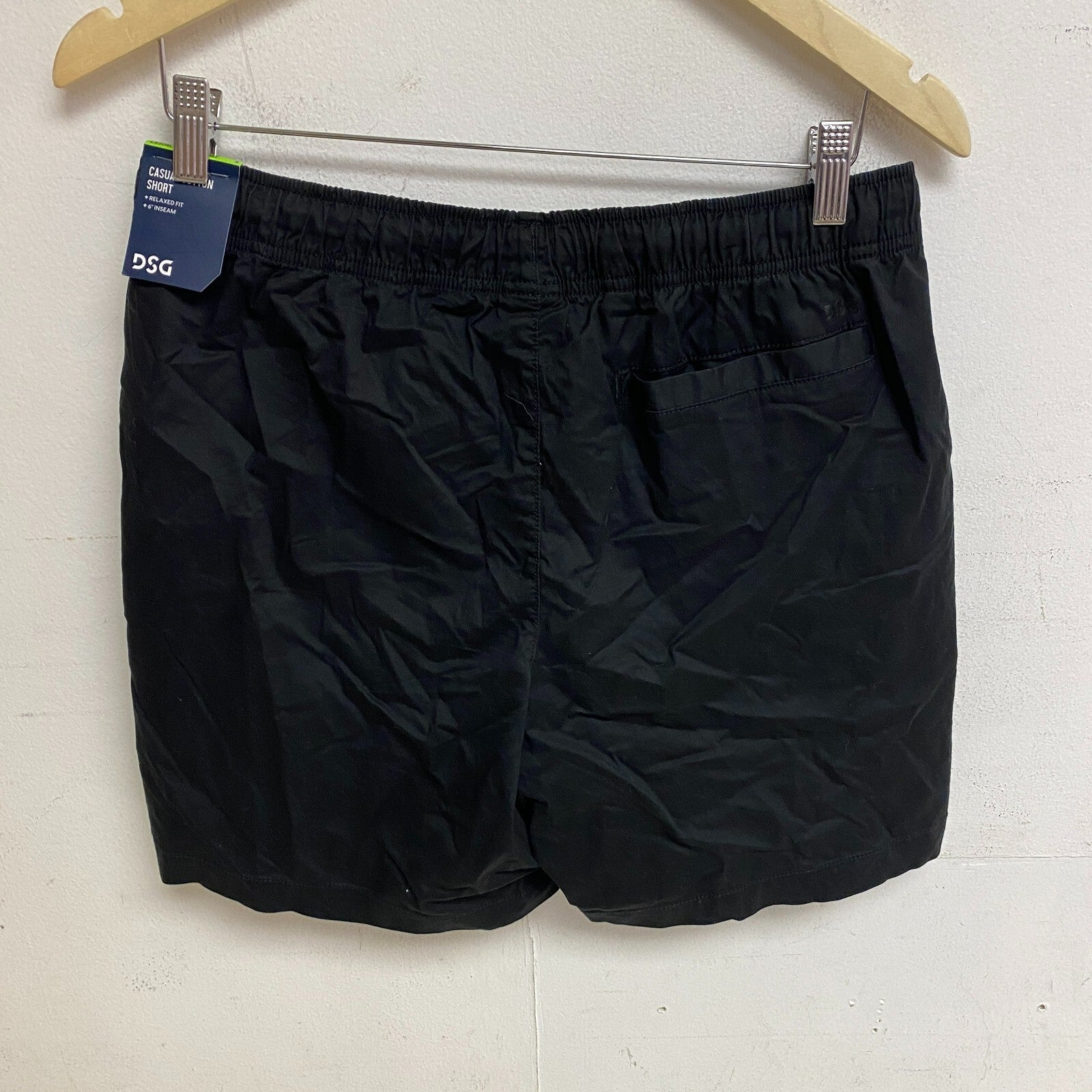 DSG 6" Men's Casual Cotton Short Pure Black Solid  DAM13135