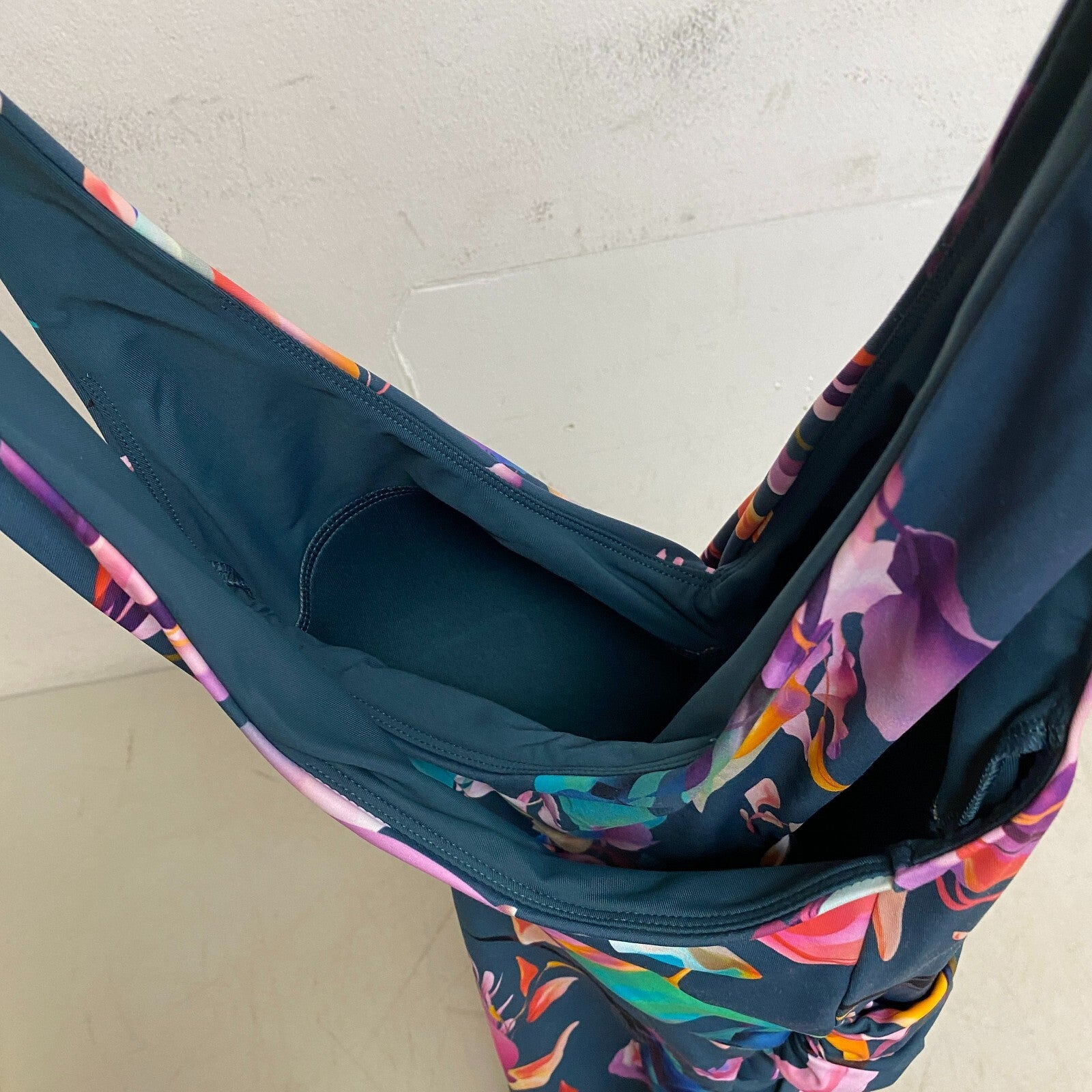 CALIA Women's  Seamed Power Sculpt One Piece Aqua Multi Floral WSA22102PRT