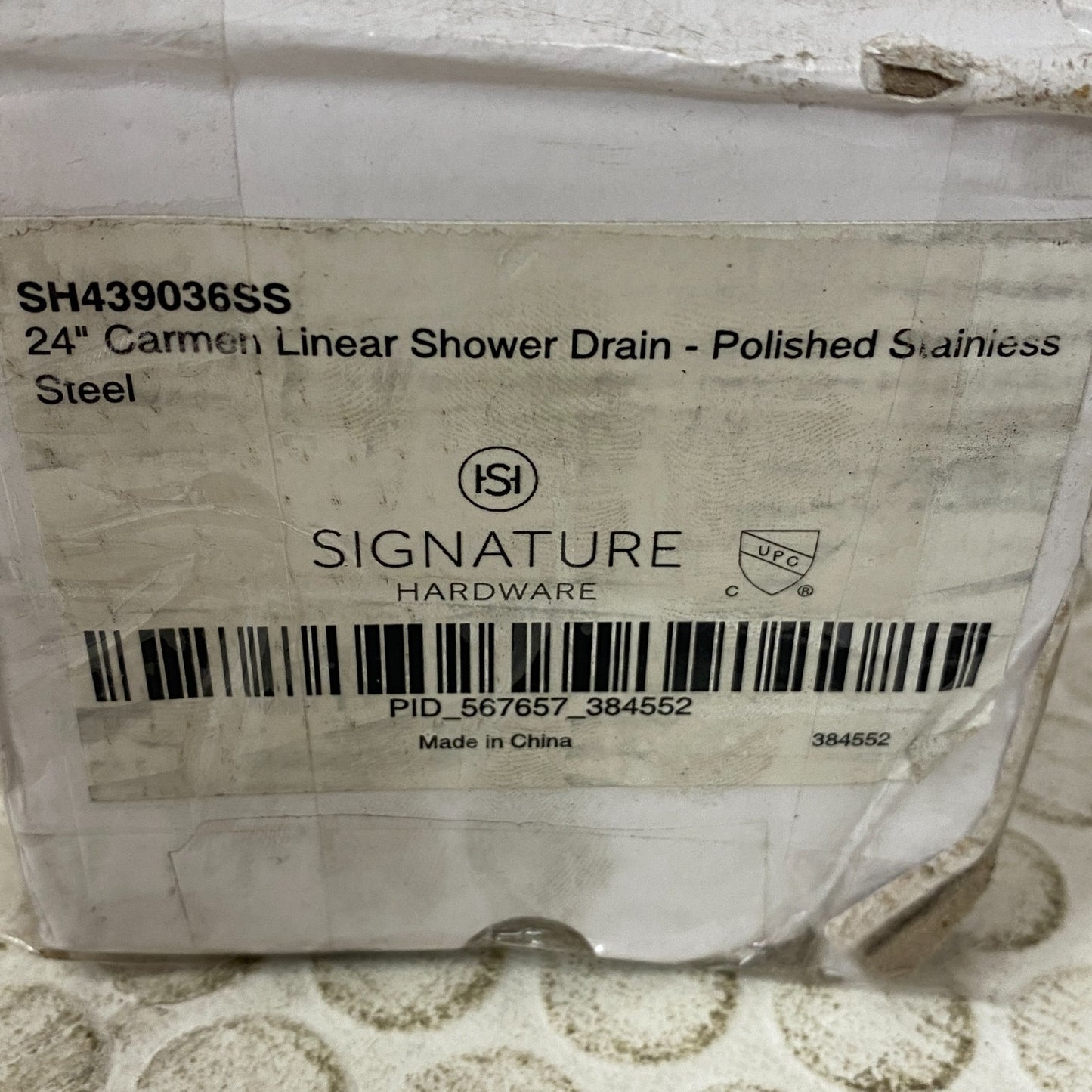 Signature Hardware 24" Carmen Linear Shower Drain Polished Stainless Steel