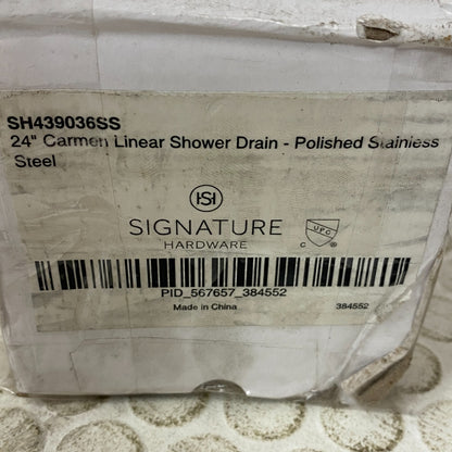 Signature Hardware 24" Carmen Linear Shower Drain Polished Stainless Steel