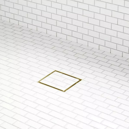 Signature Hardware 4" Cohen Square Tile-In Shower Drain - Brushed Gold