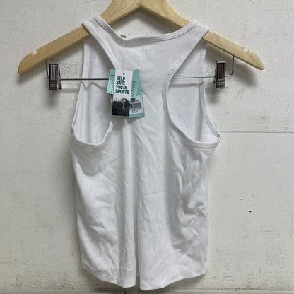 DSG Girls Everyday Cute Cotton Rib Tank Scoop Neck Pure White DAG13117 New