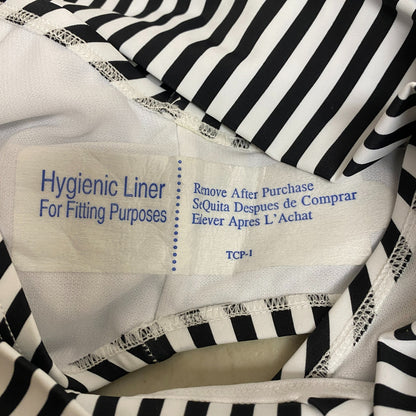 DSG Women's V High Waist Swim Bottoms Even Stripe Black/White DSW2804PRTZ