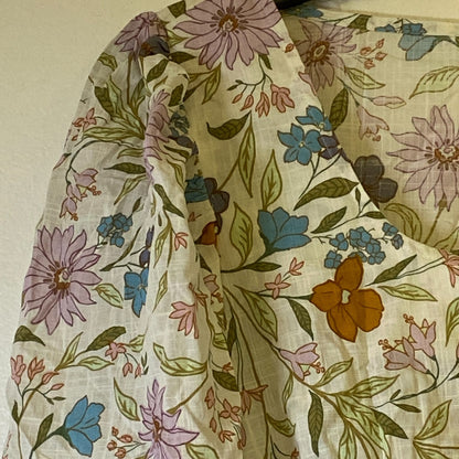 Ana A New Approach Womens Square Neck Long Sleeve Peplum Top Size 0X Color White