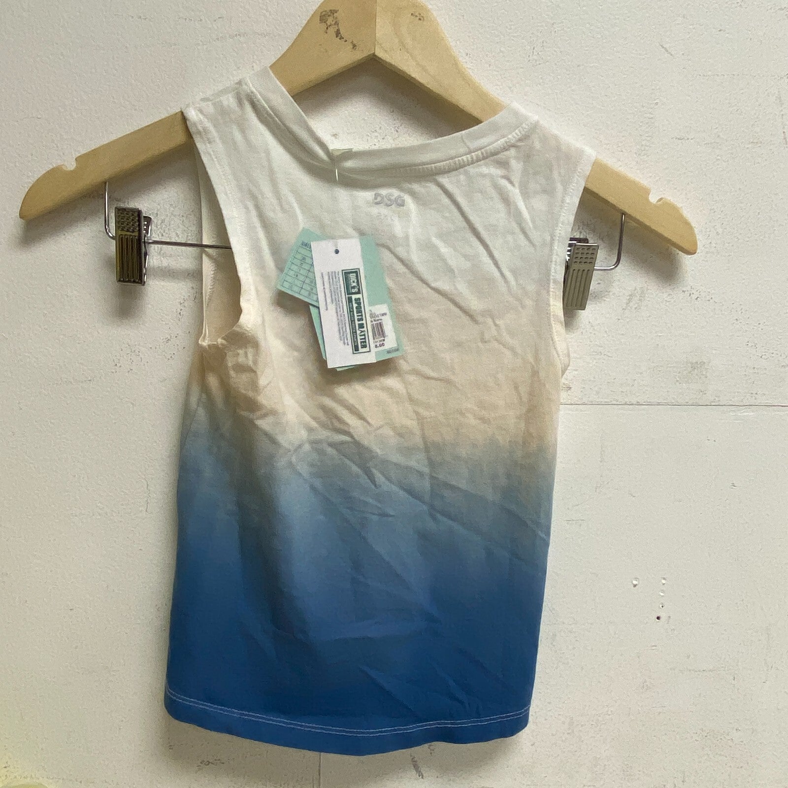 DSG Girls BF Graphic Muscle Tank Peach Milk Waves DAG13124W BRAND NEW