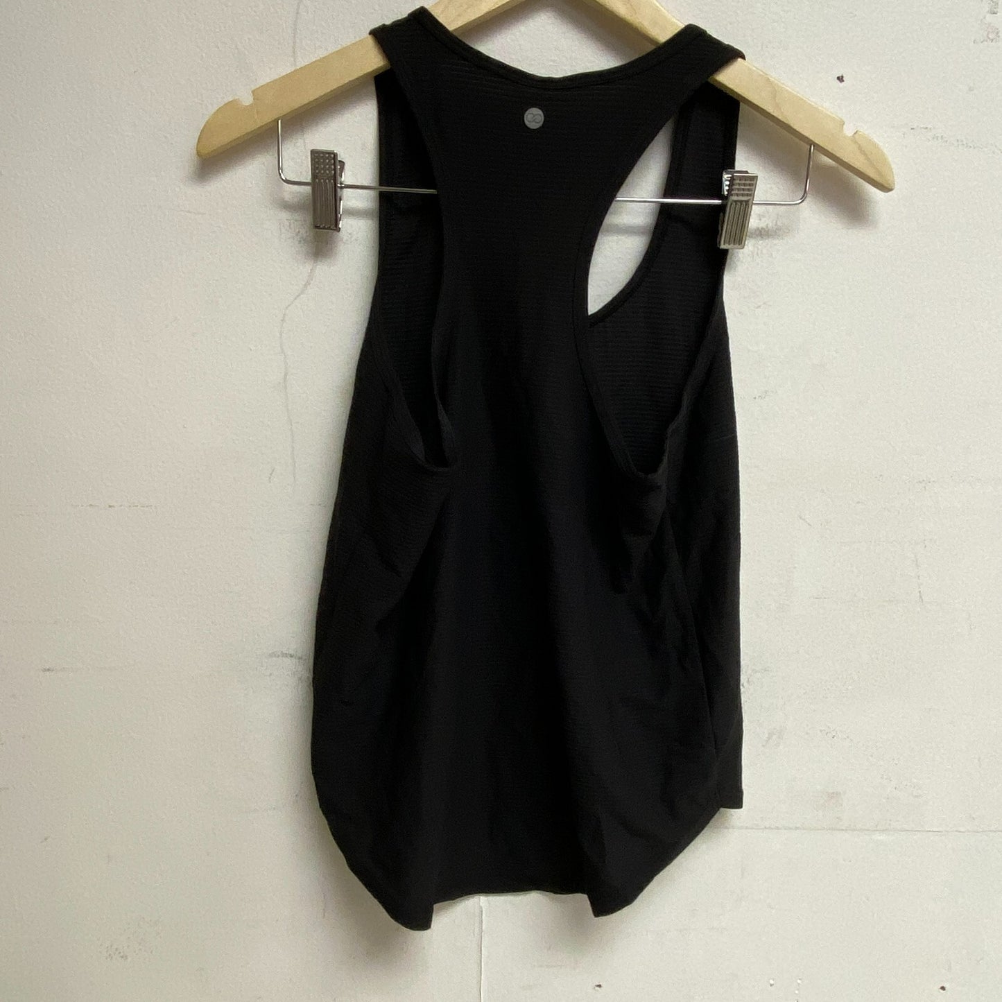 Calia Womens Scoop Neck Tank Pure Black Solid Sleeveless Racerback WAX11205S