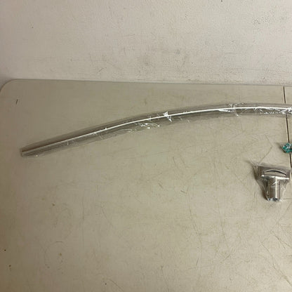 Signature Hardware 66" Curved Solid Brass Shower Rod - Brushed Nickel