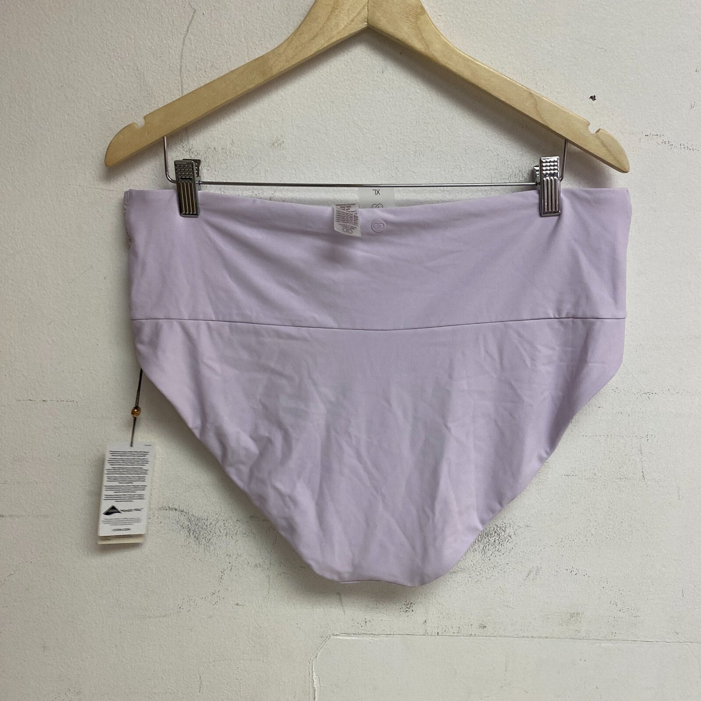CALIA Women's High Rise Shirred V Front Swim Bottom Blooming Lilac WSA23407
