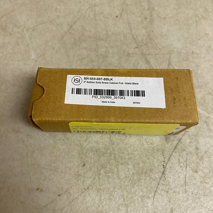 Signature Hardware 3" Belfast Solid Brass Cabinet Pull Matte Black