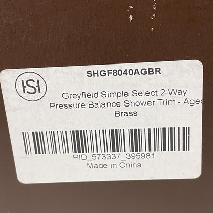 Signature Hardware Greyfield Simple Select 2‑Way Pressure‑Balance Shower Trim...
