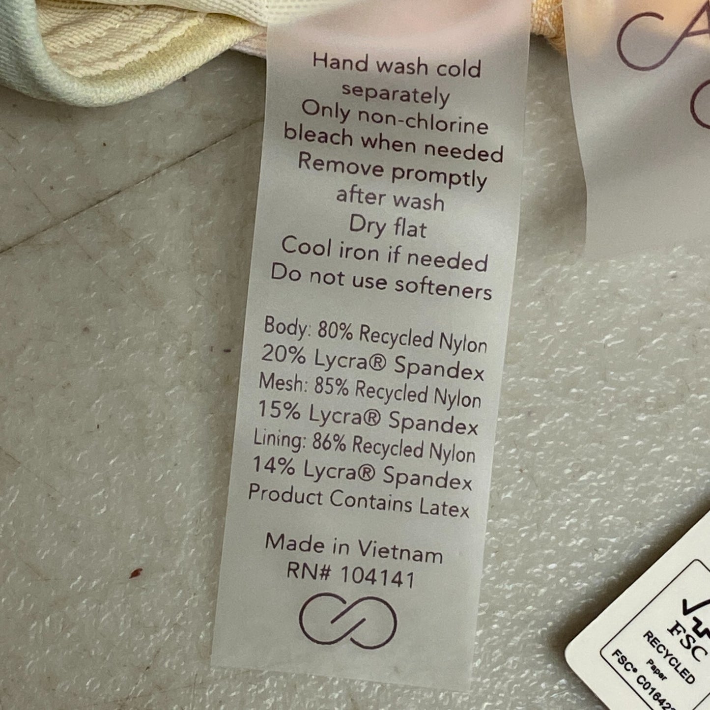 Calia Women's Swim Low Support Tie Back Bikini Top Orange Multi WSA23200PRT