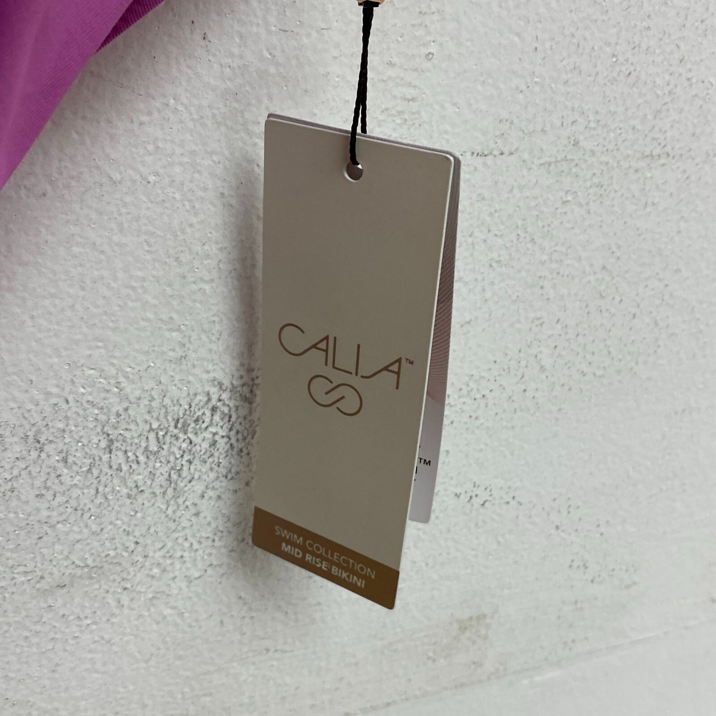 Calia Mid Rise Wide Band Swim Bottoms Geranium Purple Solid WSA20406