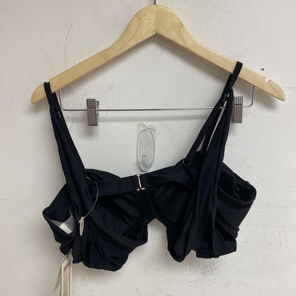 Calia Women's Pleated Panel Underwire Bikini Top Pure Black WSA23210 New!
