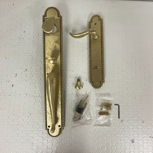 Signature Hardware Roman Entrance Door Set – Lever, Satin Brass, Left‑Hand