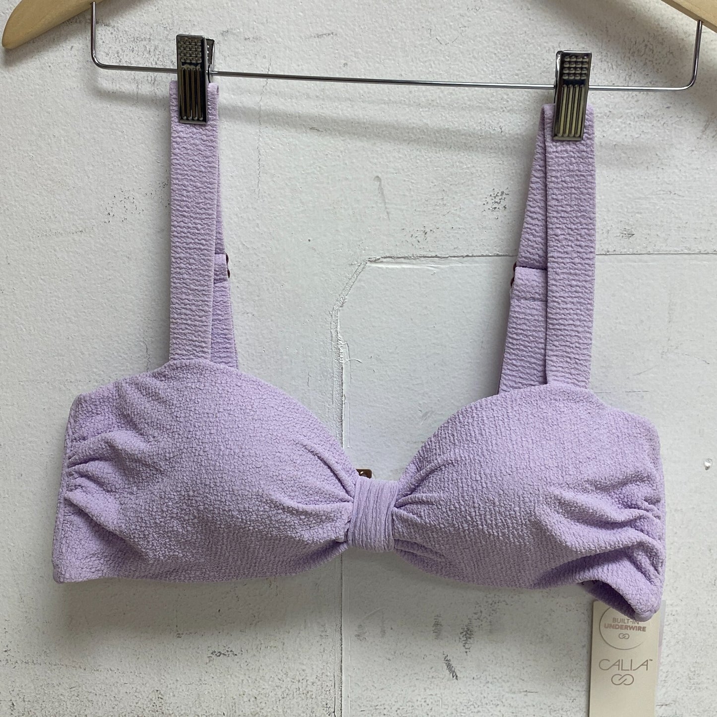 CALIA Women's Knot Front Bikini Top Lilac Flash WSA23211N