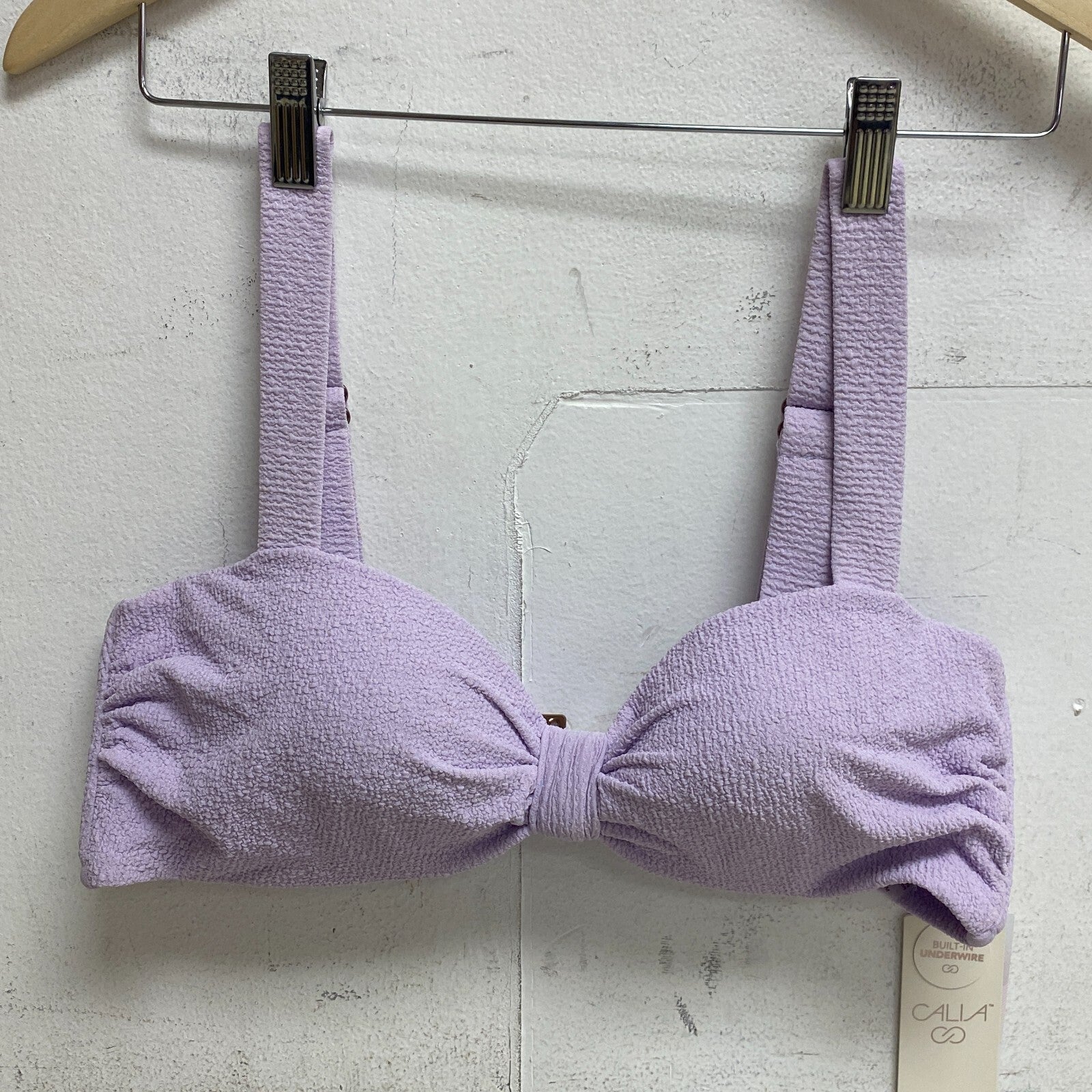 CALIA Women's Knot Front Bikini Top Lilac Flash WSA23211N