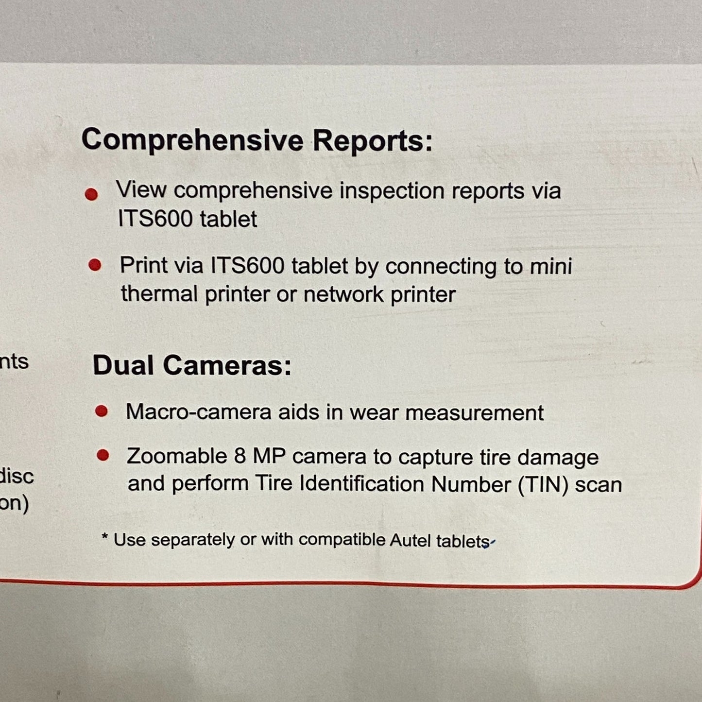 AUTEL MaxiTPMS TBE200 Laser Tire Tread & Brake Disc Wear Examiner Black