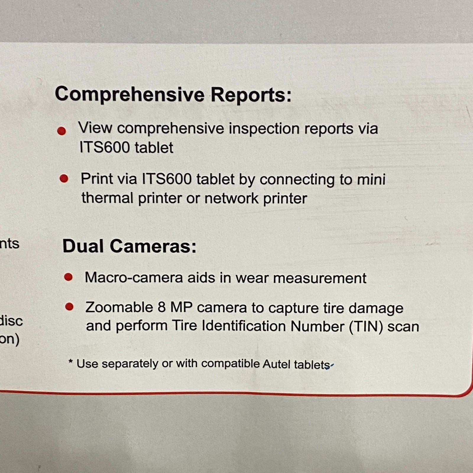 AUTEL MaxiTPMS TBE200 Laser Tire Tread & Brake Disc Wear Examiner Black