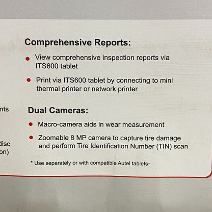 AUTEL MaxiTPMS TBE200 Laser Tire Tread & Brake Disc Wear Examiner Black