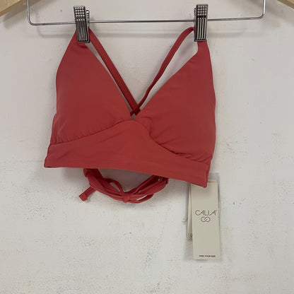 Calia Triangle Bikini Top Guava Pink WSA23201 Trendy Stylish Solid Color