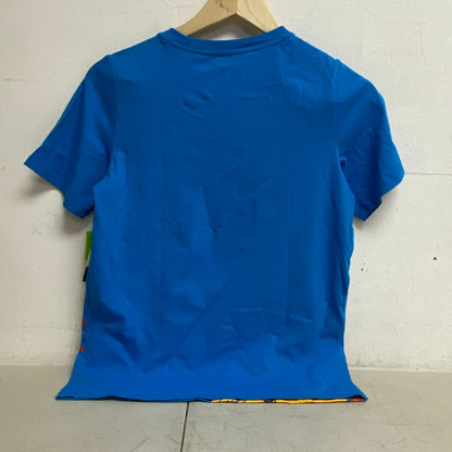 DSG Boys' Cotton Graphic T-Shirt Ibiza Blue Touchdown Football DAB21108