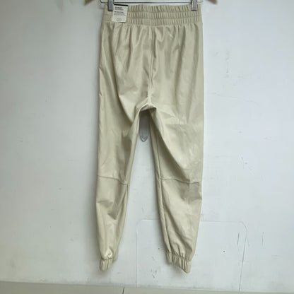 CALIA Women's High-Rise Leather Jogger Relaxed Fitted Chantilly WAX32302