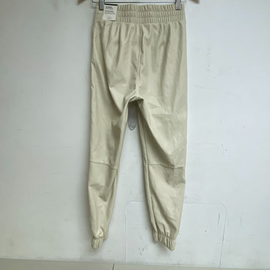 CALIA Women's High-Rise Leather Jogger Relaxed Fitted Chantilly WAX32302